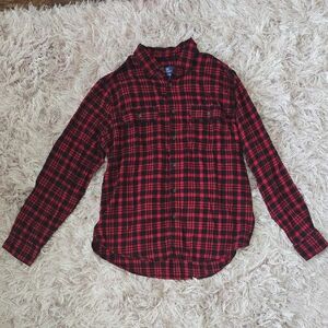 George Men's Red and Black Plaid Casual Shirt